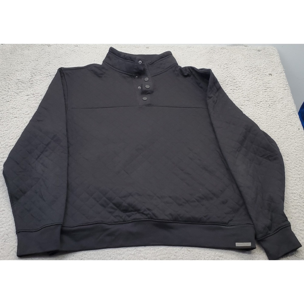 Kenneth Cole New York Quilted Jacket Mens XL Black Long Sleeve 1/4 Snap